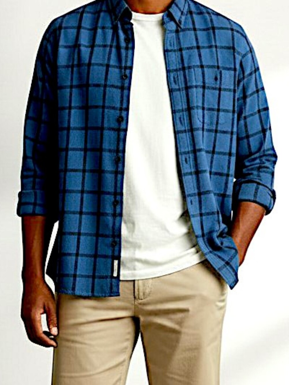 J.Crew Men's Blue Plaid Shirt XL | Brushed Cotton Button Down | NWOT